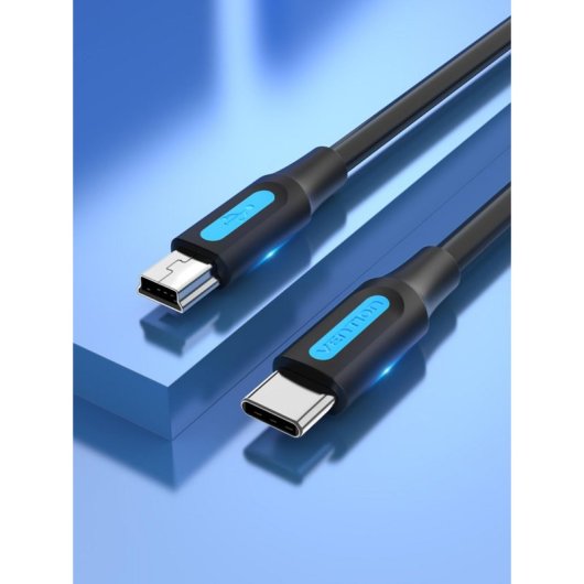 Cable Vention COWBF USB 2.0 Tipo-C a Mini-USB B 1m Negro 0,48 Gbit/s Níquel