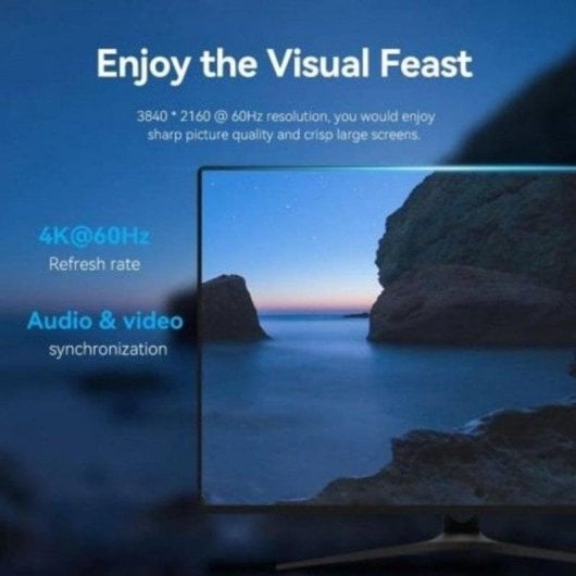 Cable DisplayPort Vention HAKBJ 5 m 4K@60Hz chapado en oro sin pestillos