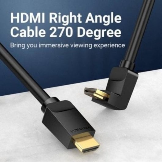 Câble HDMI Vention AAQBF 2.0 4K Acodado 1m Noir HDMI A Masculin - HDMI A Masculin