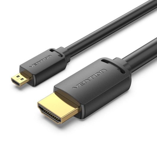 Cable Micro HDMI Vention AGIBG 2.0 1.5m 4K@60Hz Cobre Puro Chapado Oro Negro