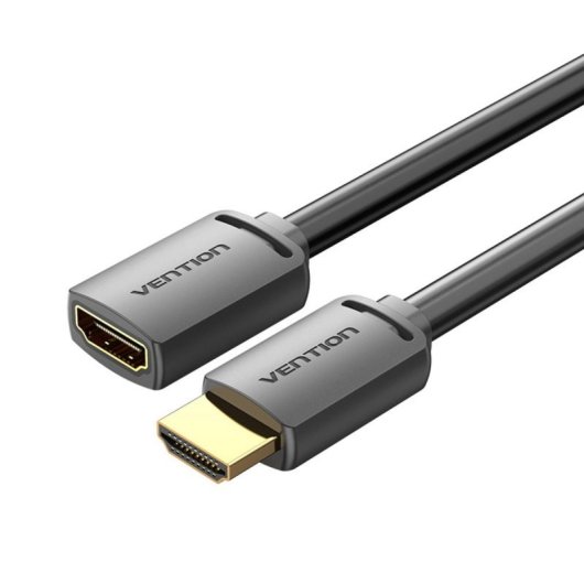Cable HDMI Vention AHCBJ 5m HDMI 2.0 Macho-Hembra 4K60Hz Conectores Oro Negro