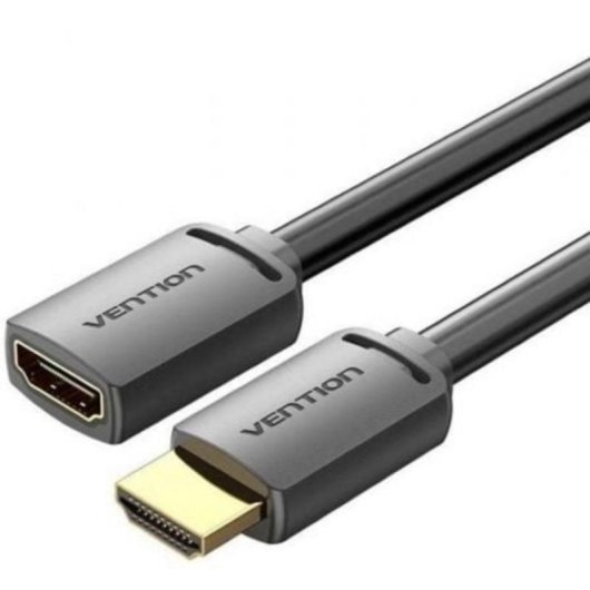Cable HDMI Vention AHCBJ 5m HDMI 2.0 Macho-Hembra 4K60Hz Conectores Oro Negro
