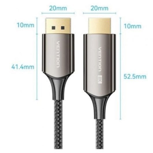 Cable DisplayPort a HDMI Vention HFPBAC 1.8m 8K 60Hz/4K 144Hz aleación de zinc chapado en oro