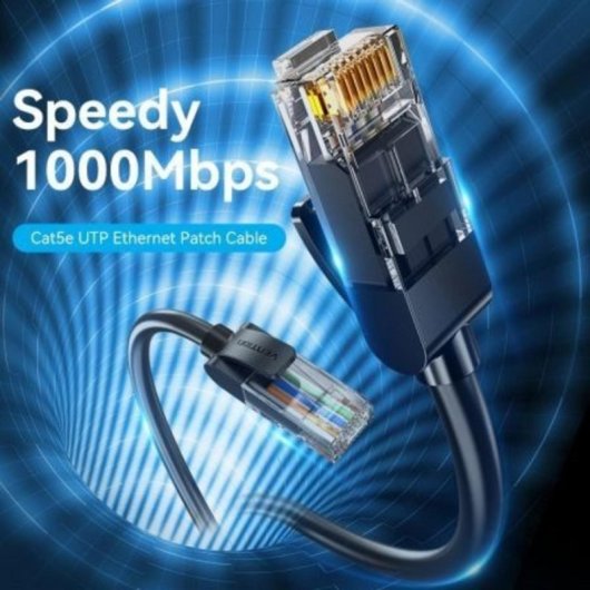 Cable de Red Vention IABBX Cat5e 50m Negro UTP RJ45 1000Mbps PVC