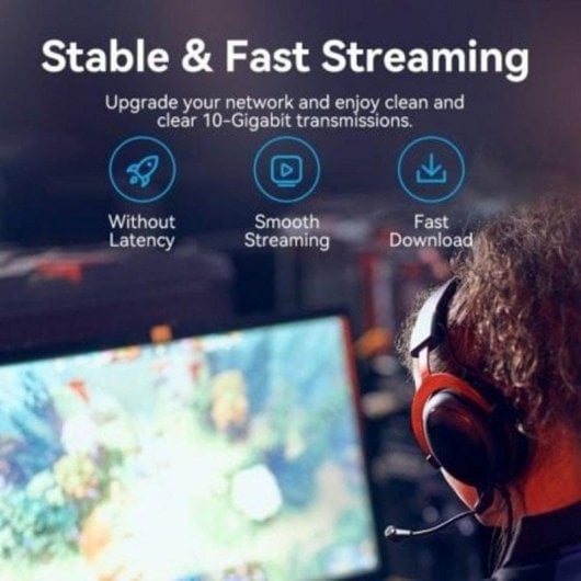 Cable de red Vention IBOWD Cat.6A RJ45 50 cm cabezal rotatorio 360° blanco