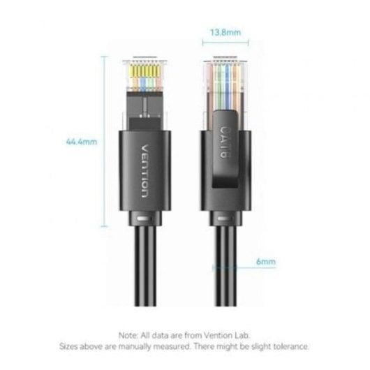 Cabo de Rede RJ45 UTP Vention Cat.6A 8m Preto Cabo de Rede RJ45 UTP Vention Cat.6A 8m Preto