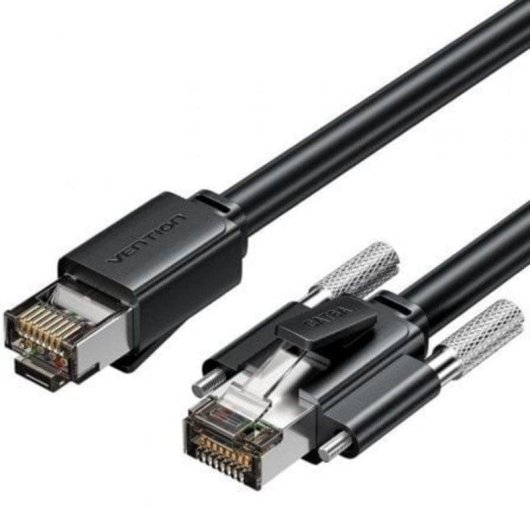 Cabo de rede Vention IBUBH Cat.6A SFTP 2 m escuro blindado uso industrial