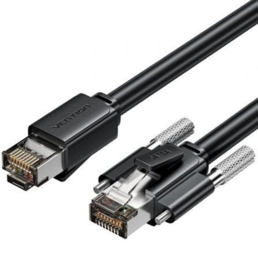 Cabo de rede Vention IBUBH Cat.6A SFTP 2 m escuro blindado uso industrial