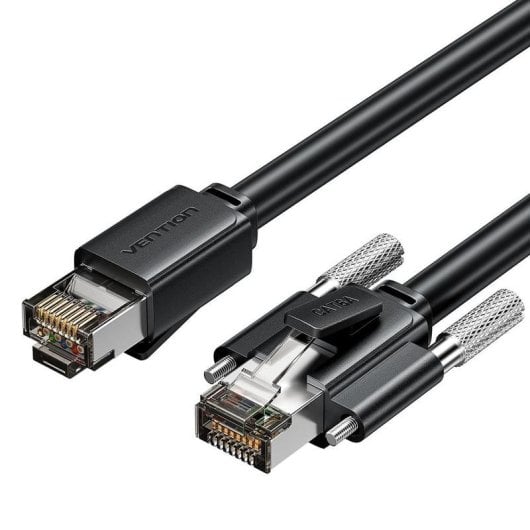 Cabo de rede Vention IBUBH Cat.6A SFTP 2 m escuro blindado uso industrial