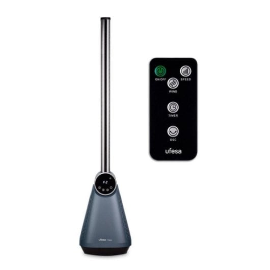 Ventilador de torre sin aspas TK50 97cm 3 velocidades 3 modos pantalla táctil LED y mando