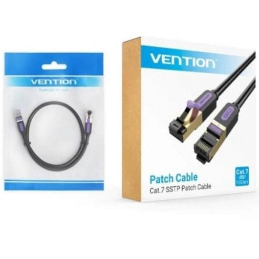 Cable de red Vention ICDBD Cat7 0,5m S/FTP 10Gbps AWG28 Chapado en oro Negro