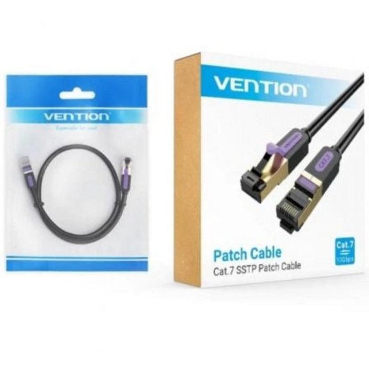 Cable de red Vention ICDBJ Cat.7 S/FTP 5m 10Gbps chapado en oro negro