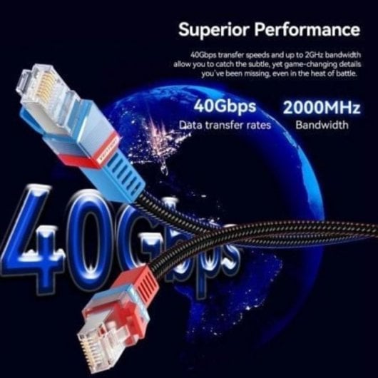 Cable de red Vention IKJBD Cat.8 50cm SFTP Gaming 40Gbps PVC Negro RJ45