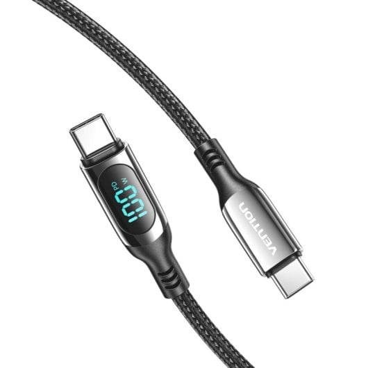 Câble USB 2.0 Vention TAYBAV 5A 100W 1.2m avec écran LED