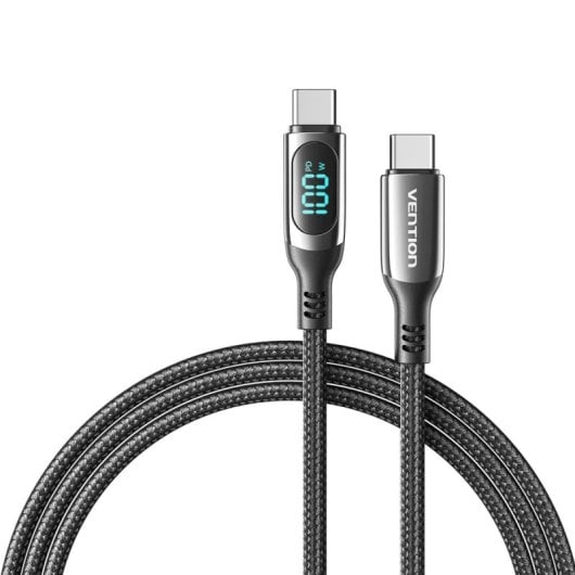 Câble USB 2.0 Vention TAYBAV 5A 100W 1.2m avec écran LED