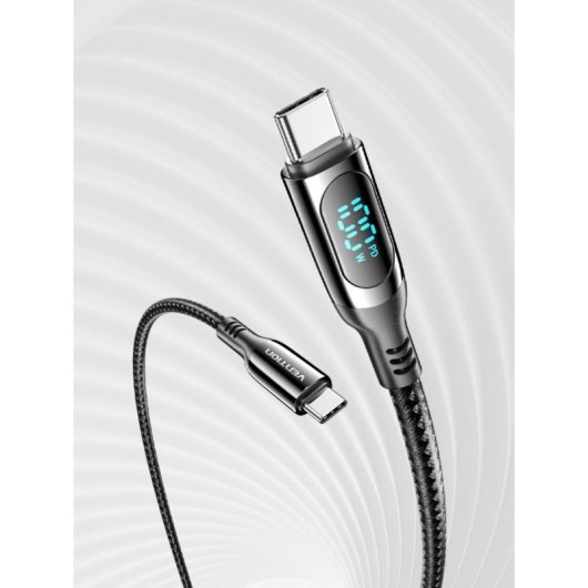 Câble USB 2.0 Vention TAYBAV 5A 100W 1.2m avec écran LED