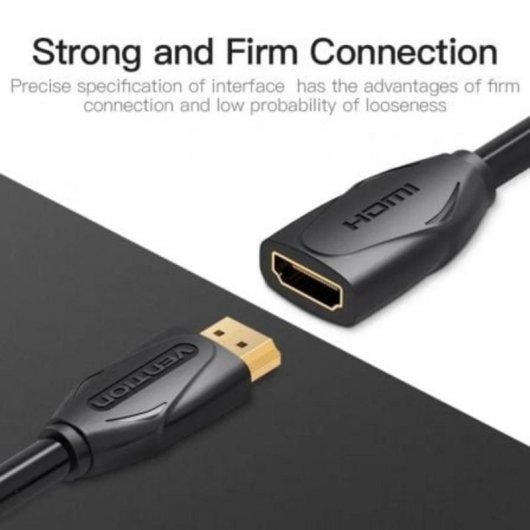 Cable HDMI Vention VAA-B06-B500 5m Negro HDMI Macho-Hembra Chapado Oro 30AWG