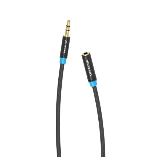 Cabo Estéreo Vention VAB-B06-B050-M Jack 3.5 Macho - Jack 3.5 Fêmea 50cm Preto