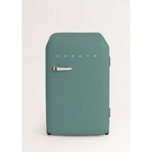 Frigorífico Retro Create R600a compacto 92L/15L Vidrio Templado ECO Estilo Vintage Sage/Plata