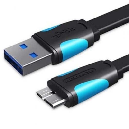 Cable USB 3.0 Vention VAS-A12-B200 2m A-Micro B Macho 5Gbps Azul y Negro