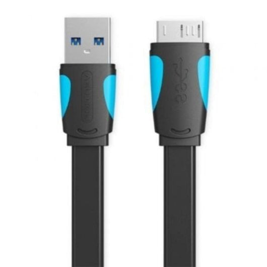 Cable USB 3.0 Vention VAS-A12-B200 2m A-Micro B Macho 5Gbps Azul y Negro