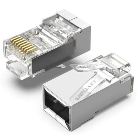 Conector RJ45 Vention Cat.6 FTP Modular Transparente Prata 10 Unidades