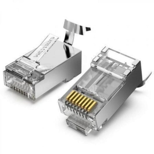 Conector RJ45 Vention IDER0-10 Cat7 FTP Pack 10 uds chapado oro PC transparente