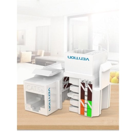 Conector RJ45 Vention IPFW0 Cat.6 UTP Toolless ABS PC Corte Longitudinal Blanco