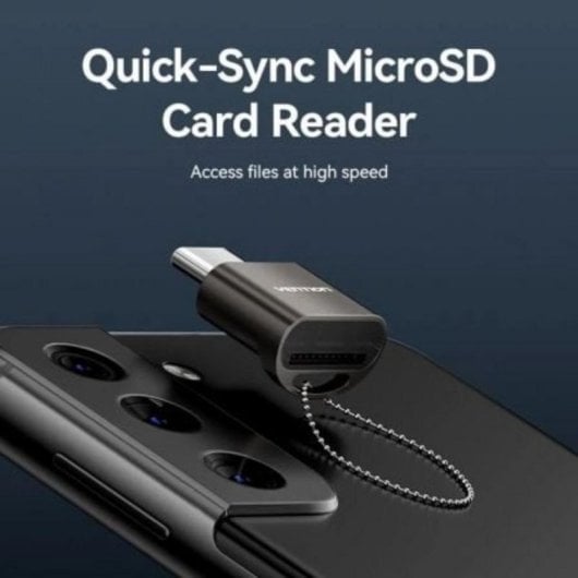 Lector de Tarjetas Vention CLMH0 USB 2.0 Tipo-C Galvanoplastia Níquel Gris