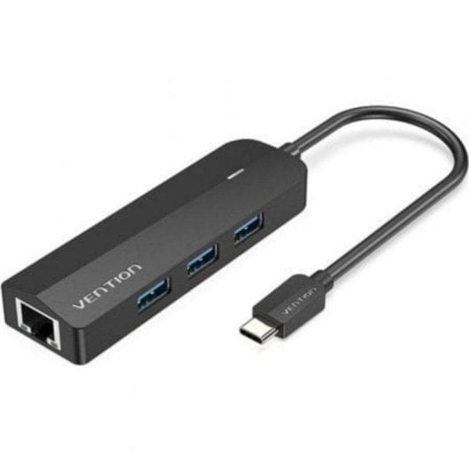 Hub Vention TGPBB USB-C 3xUSB 3.0 RJ45 Gigabit PD Noir ABS