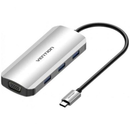 Dockingstation Vention TOIHB USB Typ-C 1xHDMI 1xVGA 3xUSB 1xUSB-C PD 100W Grau