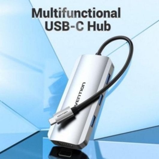 Dockingstation Vention TOIHB USB Typ-C 1xHDMI 1xVGA 3xUSB 1xUSB-C PD 100W Grau
