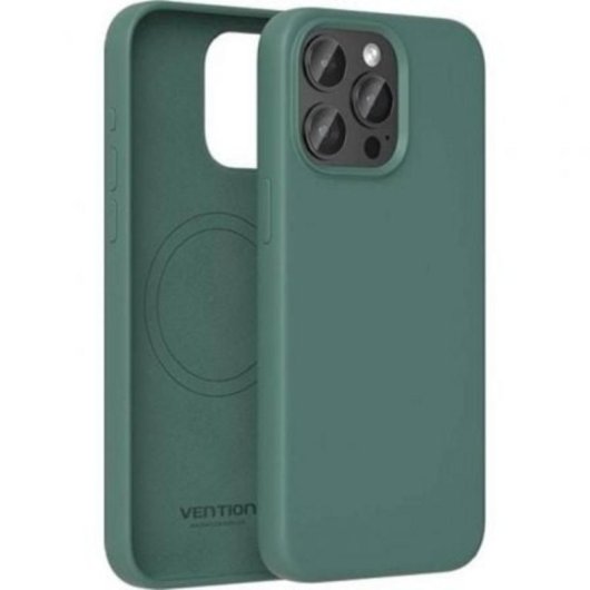 Funda silicona Vention KUFG0-10 MagSafe compatible iPhone 15 verde ciprés