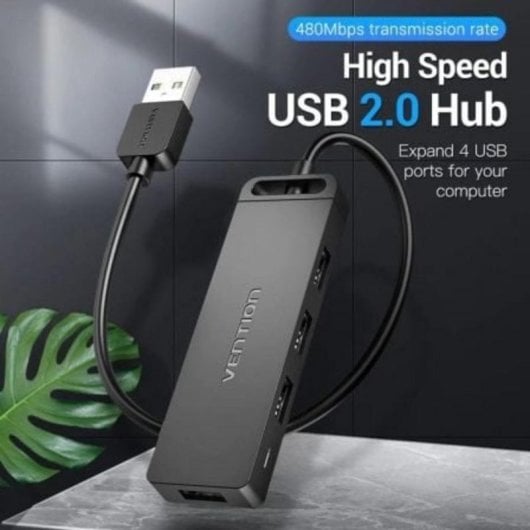 Hub USB Vention 4 puertos 480Mbps modelo CHMBD cable 50cm carga rápida