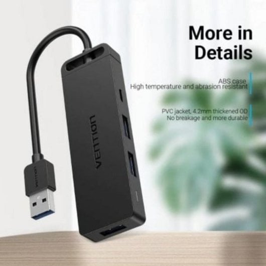 Docking USB 3.0 Vention CHVBB 3xUSB 1xMicroUSB PD 1xLecteur de cartes Noir