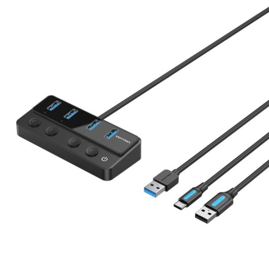 Hub USB Vention 4 puertos 5Gbps modelo CHWBF con USB Tipo-C PD y cable 1m