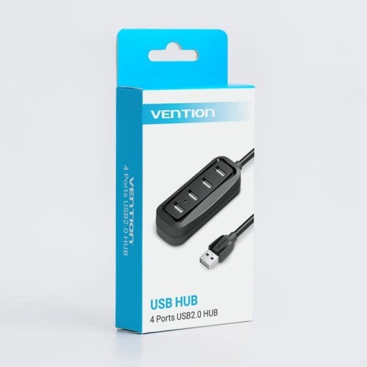 Hub USB Vention 4 puertos 480Mbps VAS-J43-B050 50cm ABS USB 2.0 negro