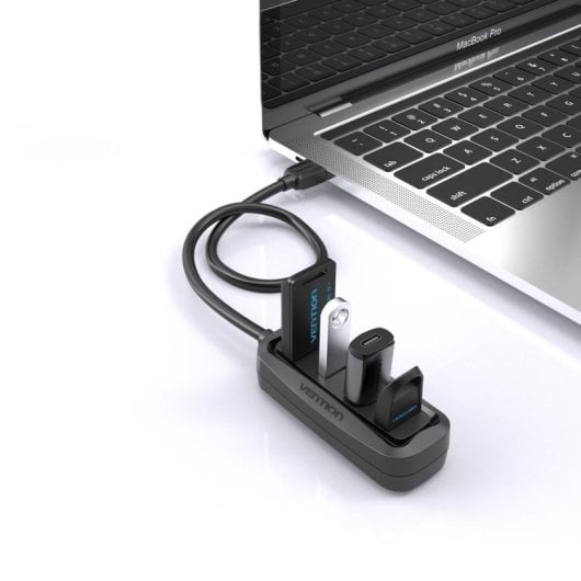 Hub USB Vention 4 puertos 480Mbps VAS-J43-B050 50cm ABS USB 2.0 negro