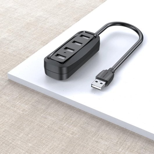 Hub USB Vention 4 puertos 480Mbps VAS-J43-B050 50cm ABS USB 2.0 negro