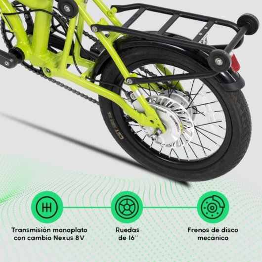 Bicicleta eléctrica YOUIN Oxford BK0600 plegable aluminio 250W 8V 16" batería extraíble