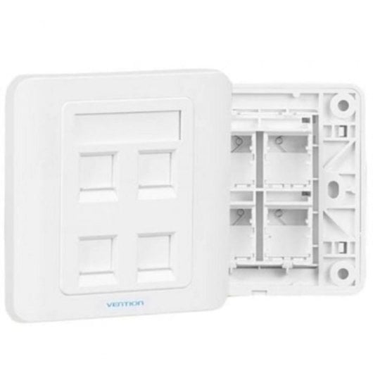 Piastra a muro Vention IFCW0 4 porte RJ45 ABS Bianco 86x86x8mm
