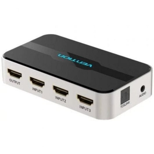 Switch HDMI Vention AFJH0 3 Entradas 1 Salida 4K 30Hz Audio Óptico/Mando Gris