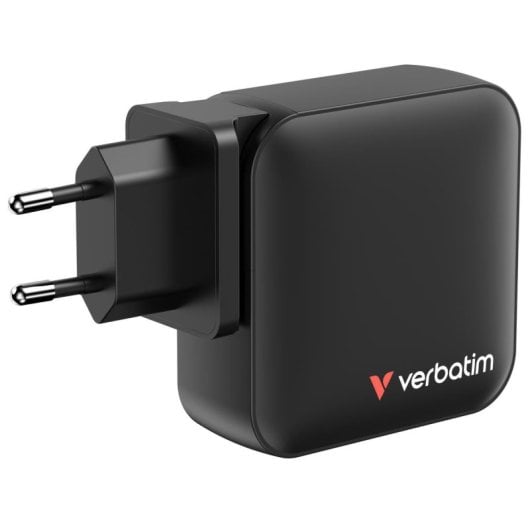 Cargador Verbatim Mini GaN 165W 3x USB-C Carga Rápida Universal Protección Avanzada Negro