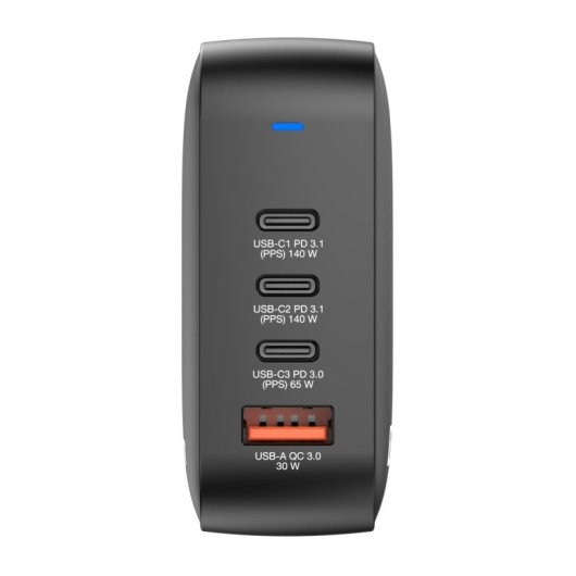 Cargador Verbatim Mini GaN 165W 3x USB-C Carga Rápida Universal Protección Avanzada Negro