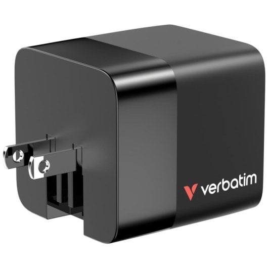 Cargador GaN Verbatim 65W USB-C Carga Rápida Protección Multinivel Negro