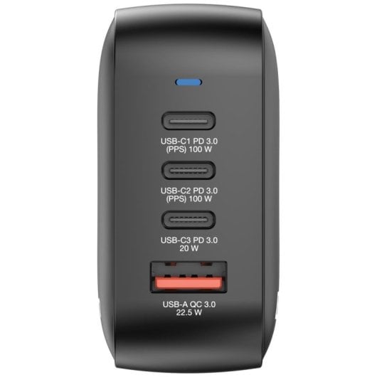 Cargador Verbatim Mini GaN 100W 3x USB-C Carga Rápida Protección Múltiple Negro