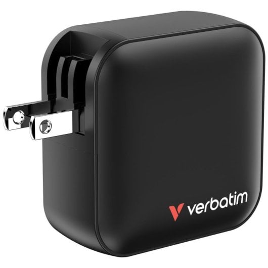 Cargador Verbatim Mini GaN 100W 3x USB-C Carga Rápida Protección Múltiple Negro