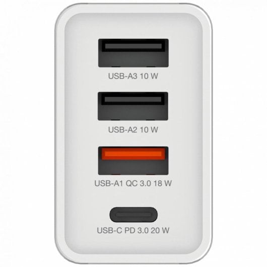 Cargador Verbatim 49700 Interior 2xUSB 1xUSB-C Carga Rápida Blanco Universal