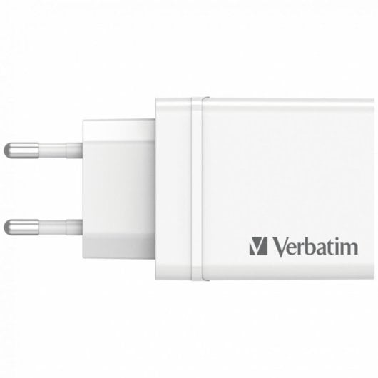 Cargador Verbatim 49700 Interior 2xUSB 1xUSB-C Carga Rápida Blanco Universal