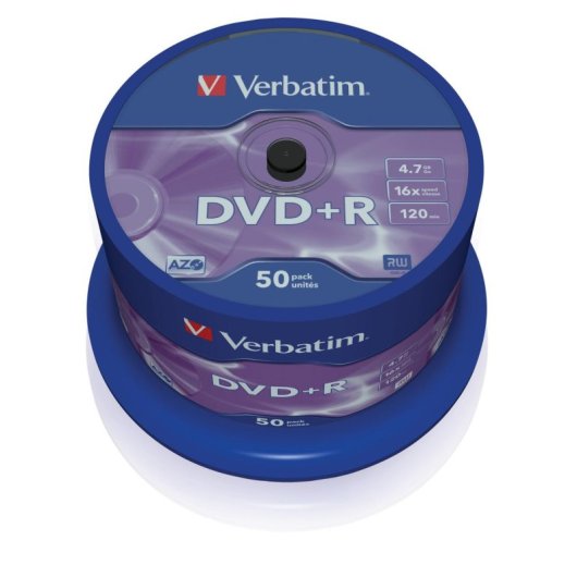 DVD+R Verbatim VB-DPR47S3A 4,7GB 16x Pack 50 Discos en Eje 120mm